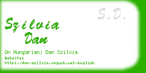 szilvia dan business card